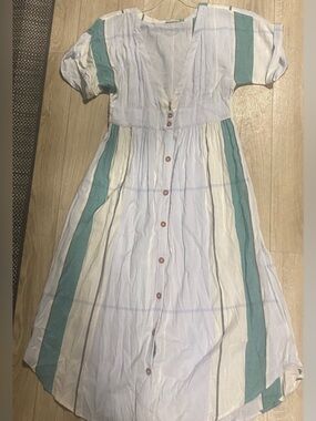 O'Neill White Dress with Teal Accent